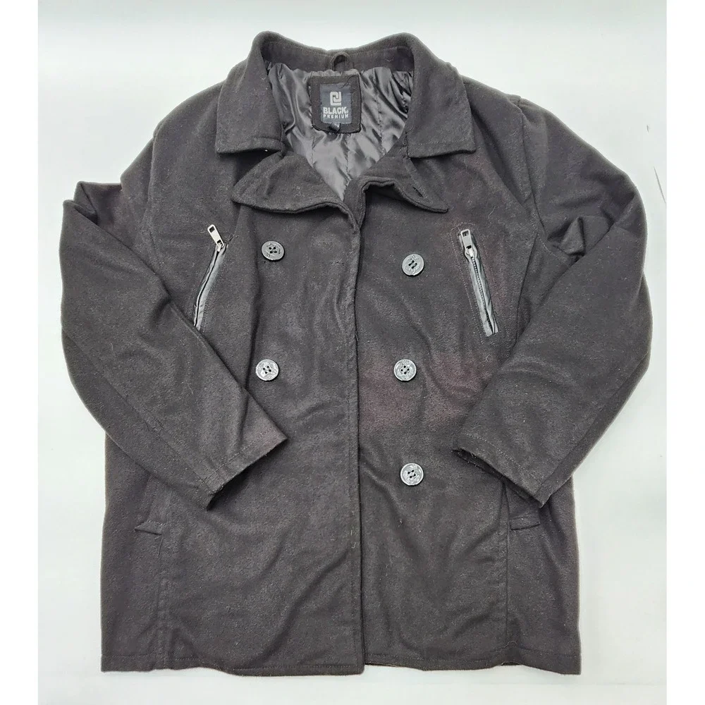 Black‎ Premium Wool Blend Coat Womens L